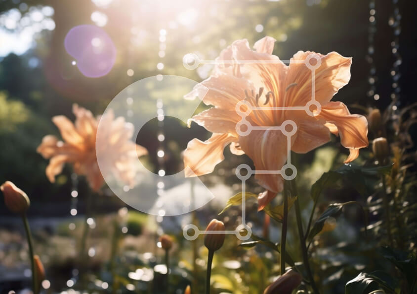 Intra Συλλεκτικό Ξύλινο Παζλ Plywood  4mm - Πορτοκαλί λουλούδια σε έναν ηλιόλουστο κήπο με σταγόνες νερού Σε Ξύλινο Κουτί - Διαστάσεις: 10x10 cm – 25 κομμάτια