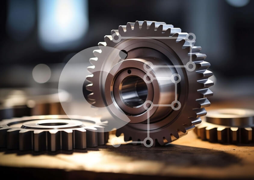 Intra Συλλεκτικό Ξύλινο Παζλ Plywood  4mm - Βιομηχανικά γρανάζια και μεταλλικά εξαρτήματα Σε Ξύλινο Κουτί - Διαστάσεις Puzzle: 10x10 cm – 25 κομμάτια