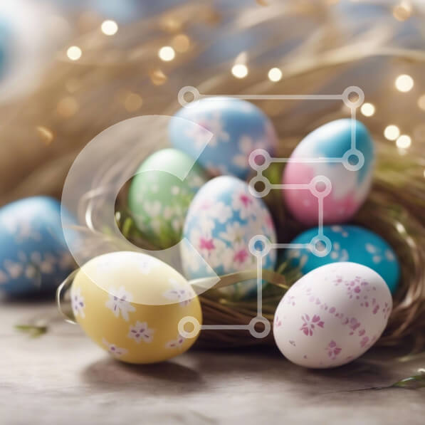 Intra Συλλεκτικό Ξύλινο Παζλ Plywood  4mm - Πολύχρωμα Πασχαλινά αυγά στη φωλιά Σε Ξύλινο Κουτί - Διαστάσεις Puzzle: 10x10 cm – 25 κομμάτια