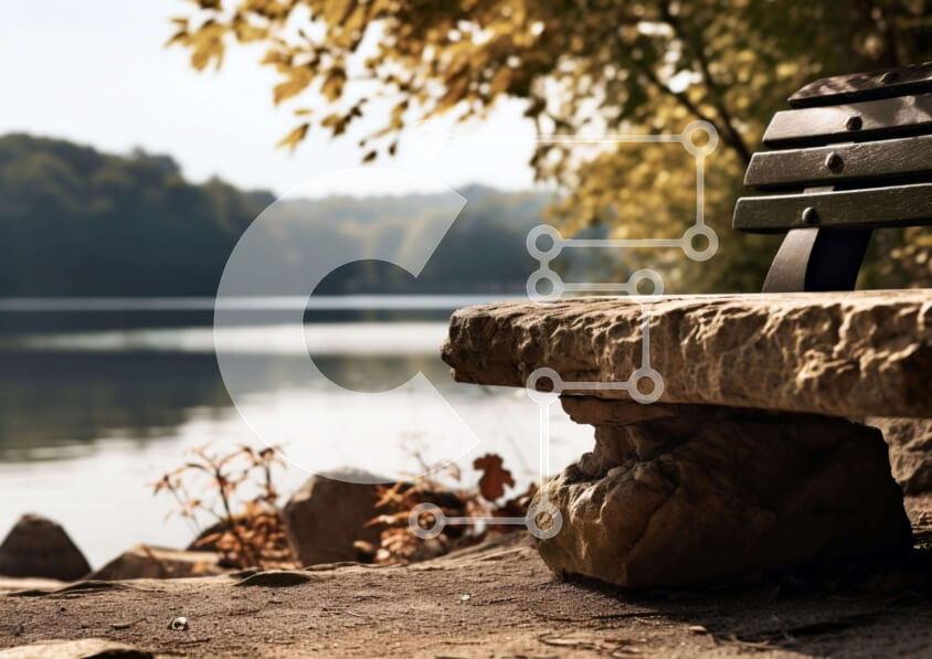 Intra Συλλεκτικό Ξύλινο Παζλ Plywood  4mm - Park Bench by Water's Edge Σε Ξύλινο Κουτί - Διαστάσεις Puzzle: 10x10 cm – 25 κομμάτια