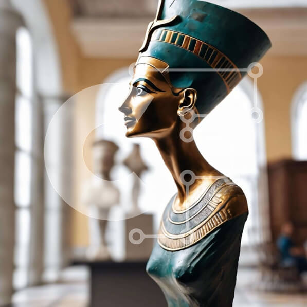 Intra Συλλεκτικό Ξύλινο Παζλ Plywood  4mm - Προτομή της αρχαίας αιγυπτιακής θεάς στην γκαλερί τέχνης Σε Ξύλινο Κουτί - Διαστάσεις Puzzle: 10x10 cm – 25 κομμάτια