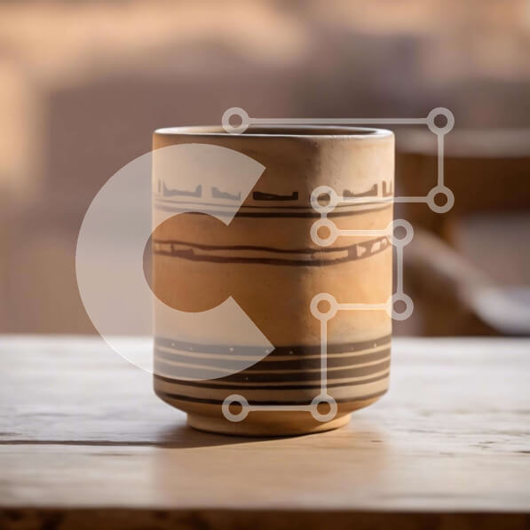 Intra Συλλεκτικό Ξύλινο Παζλ Plywood  4mm - Κεραμικό κύπελλο σε παλιό ξύλινο τραπέζι Σε Ξύλινο Κουτί - Διαστάσεις: 10x10 cm – 25 κομμάτια