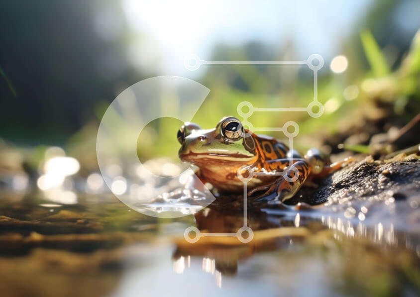 Intra Συλλεκτικό Ξύλινο Παζλ Plywood  4mm - Μικρός βάτραχος στο νερό Σε Ξύλινο Κουτί - Διαστάσεις: 10x10 cm – 25 κομμάτια