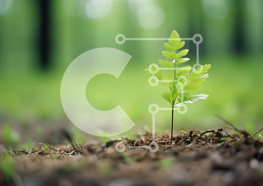 Intra Συλλεκτικό Ξύλινο Παζλ Plywood  4mm - Νεαρό πράσινο φυτό στη φύση Σε Ξύλινο Κουτί - Διαστάσεις: 10x10 cm – 25 κομμάτια