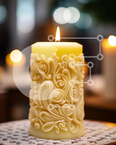 Intra Συλλεκτικό Ξύλινο Παζλ Plywood  4mm - Κερί περίπλοκα σχεδιασμένο Σε Ξύλινο Κουτί - Διαστάσεις Puzzle: 10x10 cm – 25 κομμάτια