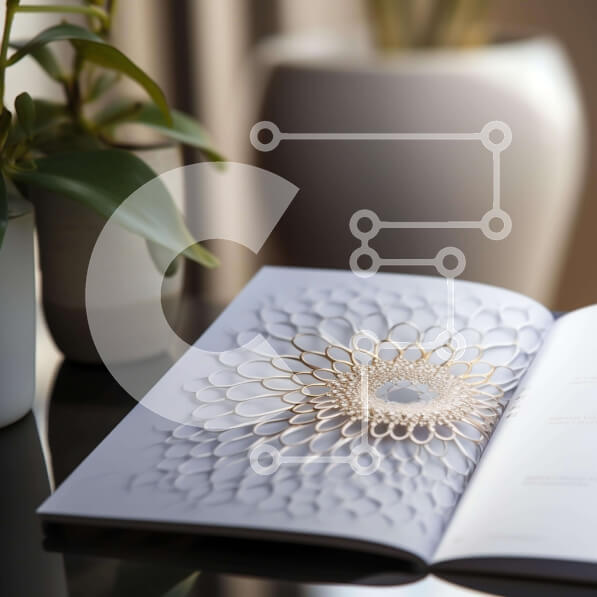 Intra Συλλεκτικό Ξύλινο Παζλ Plywood  4mm - Διακοσμητικό ανοιχτό βιβλίο με σχέδιο λουλουδιών Σε Ξύλινο Κουτί - Διαστάσεις Puzzle: 10x10 cm – 25 κομμάτια