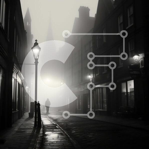 Intra Συλλεκτικό Ξύλινο Παζλ Plywood  4mm - Πρόσωπο που περπατά στην ομιχλώδη οδό Σε Ξύλινο Κουτί - Διαστάσεις Puzzle: 10x10 cm – 25 κομμάτια