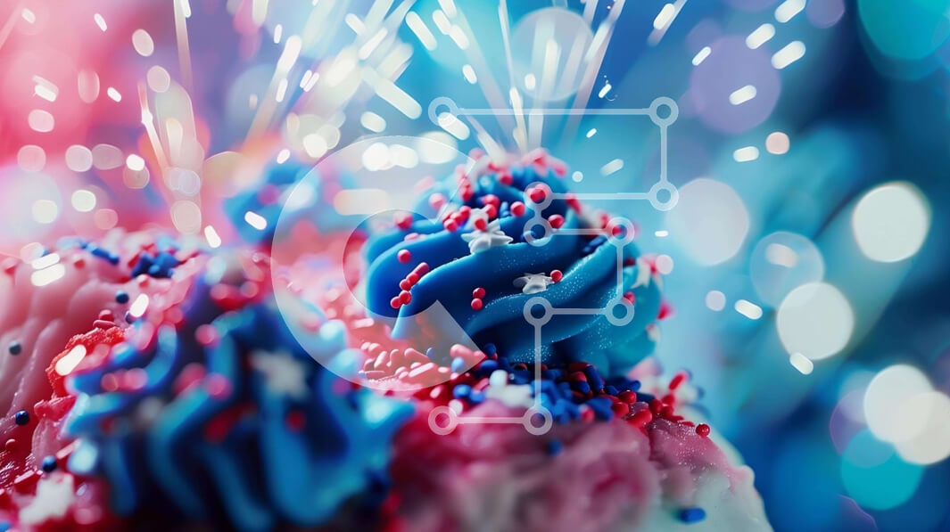 Σετ των 2 Intra Συλλεκτικό Ξύλινο Παζλ Plywood  4mm - Πατριωτικό Cupcake με Σπρίνκλ και Βεγγαλικά Σε Ξύλινο Κουτί - Διαστάσεις: 10x10 cm – 25 κομμάτια