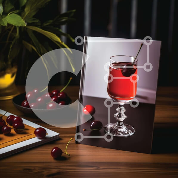 Σετ των 2 Intra Συλλεκτικό Ξύλινο Παζλ Plywood  4mm - Ποτήρι κόκκινο κρασί με κεράσια και φρούτα Σε Ξύλινο Κουτί - Διαστάσεις: 10x10 cm – 25 κομμάτια