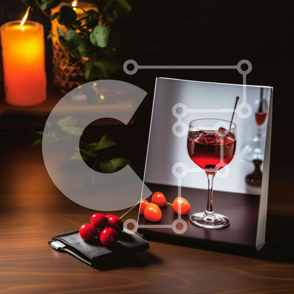 Σετ των 2 Intra Συλλεκτικό Ξύλινο Παζλ Plywood  4mm - Τραπέζι με κρασί και κεράσια Σε Ξύλινο Κουτί - Διαστάσεις: 10x10 cm – 25 κομμάτια