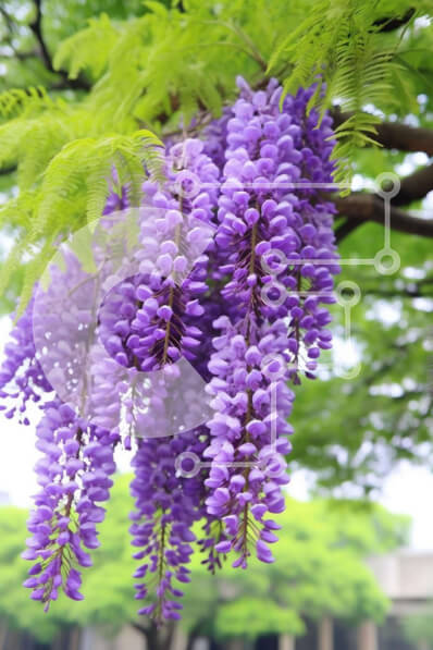 Σετ των 2 Intra Συλλεκτικό Ξύλινο Παζλ Plywood  4mm - Δέντρο με πορφυρά λουλούδια Σε Ξύλινο Κουτί - Διαστάσεις: 10x10 cm – 25 κομμάτια