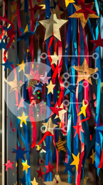 Intra Συλλεκτικό Ξύλινο Παζλ Plywood  4mm - Πολύχρωμη χάρτινη οθόνη αστεριών Σε Ξύλινο Κουτί - Διαστάσεις Puzzle: 10x10 cm – 25 κομμάτια