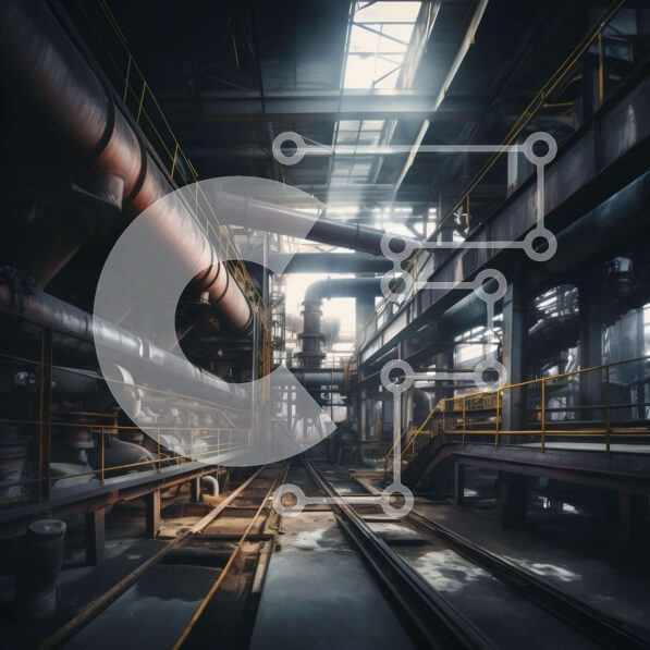 Intra Συλλεκτικό Ξύλινο Παζλ Plywood  4mm - Βιομηχανικό κτίριο με σωλήνες και γραμμές τρένου Σε Ξύλινο Κουτί - Διαστάσεις Puzzle: 10x10 cm – 25 κομμάτια