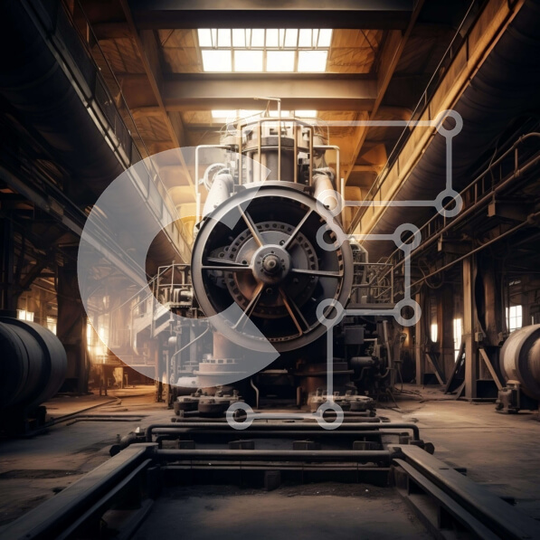 Intra Συλλεκτικό Ξύλινο Παζλ Plywood  4mm - Σκουριασμένος κινητήρας τρένου σε βιομηχανικό κτίριο Σε Ξύλινο Κουτί - Διαστάσεις Puzzle: 10x10 cm – 25 κομμάτια