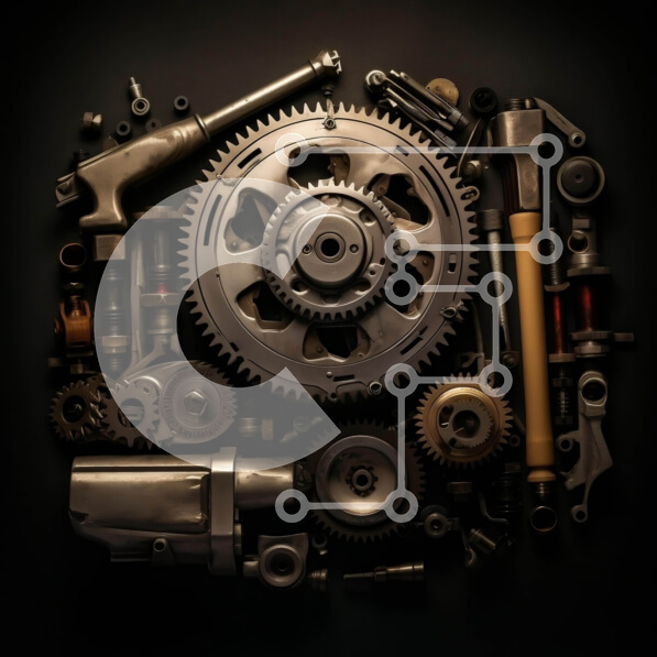 Intra Συλλεκτικό Ξύλινο Παζλ Plywood  4mm - Συλλογή Γραναζιών και Μηχανικών Ανταλλακτικών Σε Ξύλινο Κουτί - Διαστάσεις Puzzle: 10x10 cm – 25 κομμάτια