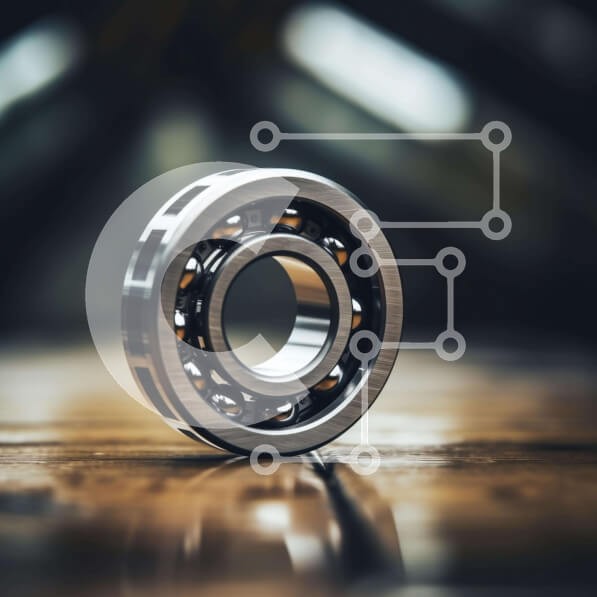 Intra Συλλεκτικό Ξύλινο Παζλ Plywood  4mm - Μεταλλικό ρουλεμάν σε ημιτελές ξύλινο τραπέζι Σε Ξύλινο Κουτί - Διαστάσεις Puzzle: 10x10 cm – 25 κομμάτια