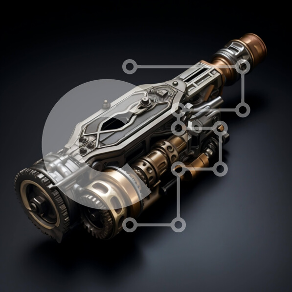 Intra Συλλεκτικό Ξύλινο Παζλ Plywood  4mm - Φουτουριστική συσκευή σε μαύρο φόντο Σε Ξύλινο Κουτί - Διαστάσεις Puzzle: 10x10 cm – 25 κομμάτια