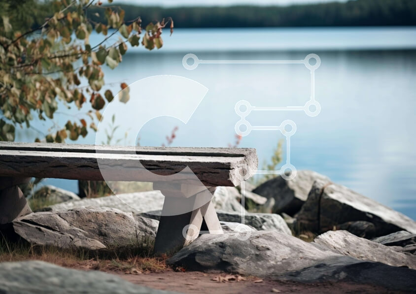 Intra Συλλεκτικό Ξύλινο Παζλ Plywood  4mm - Ξύλινος πάγκος δίπλα στο νερό Σε Ξύλινο Κουτί - Διαστάσεις Puzzle: 10x10 cm – 25 κομμάτια