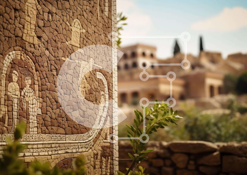 Intra Συλλεκτικό Ξύλινο Παζλ Plywood  4mm - Ιστορικός πέτρινος τοίχος με το φυσικό περιβάλλον Σε Ξύλινο Κουτί - Διαστάσεις Puzzle: 10x10 cm – 25 κομμάτια