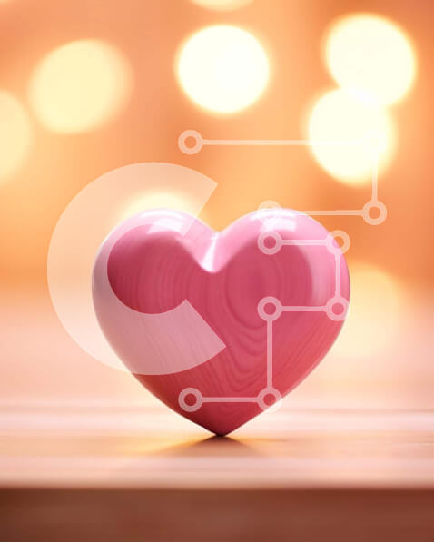 Intra Συλλεκτικό Ξύλινο Παζλ Plywood  4mm - Ροζ αντικείμενο σε σχήμα καρδιάς σε ξύλινο τραπέζι Σε Ξύλινο Κουτί - Διαστάσεις Puzzle: 10x10 cm – 25 κομμάτια