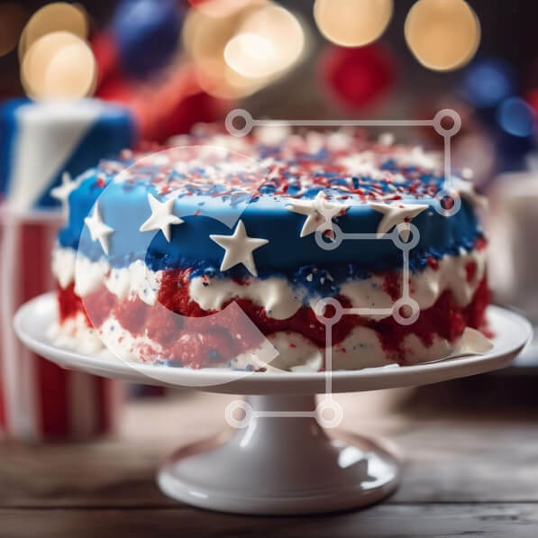 Σετ των 2 Intra Συλλεκτικό Ξύλινο Παζλ Plywood  4mm - Τούρτα με πατριωτικό θέμα σε διακοσμητικό βάθρο Σε Ξύλινο Κουτί - Διαστάσεις: 10x10 cm – 25 κομμάτια