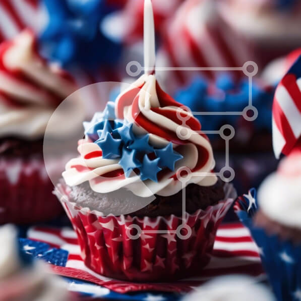 Σετ των 2 Intra Συλλεκτικό Ξύλινο Παζλ Plywood  4mm - Πατριωτική διακόσμηση Cupcake Σε Ξύλινο Κουτί - Διαστάσεις: 10x10 cm – 25 κομμάτια