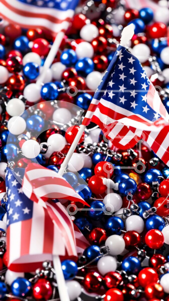 Intra Συλλεκτικό Ξύλινο Παζλ Plywood  4mm - Εορτασμός της Αμερικανικής Ημέρας Ανεξαρτησίας με σημαίες και χρώματα Σε Ξύλινο Κουτί - Διαστάσεις: 10x10 cm – 25 κομμάτια