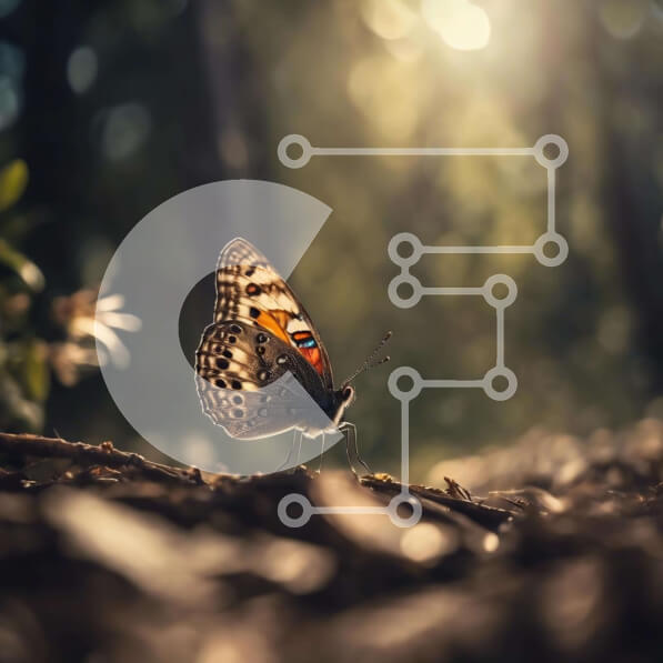 Intra Συλλεκτικό Ξύλινο Παζλ Plywood  4mm - Πεταλούδα στο δάσος Σε Ξύλινο Κουτί - Διαστάσεις: 10x10 cm – 25 κομμάτια