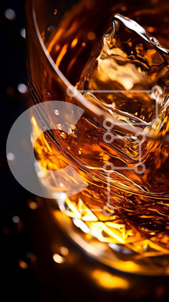 Intra Συλλεκτικό Ξύλινο Παζλ Plywood  4mm - Ποτήρι ουίσκι με παγάκι και σταγόνες Σε Ξύλινο Κουτί - Διαστάσεις: 10x10 cm – 25 κομμάτια