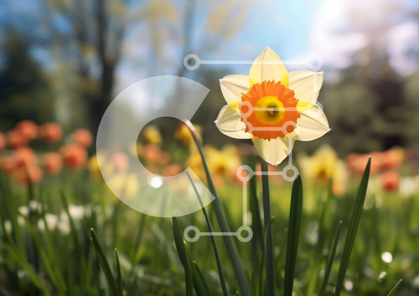 Intra Συλλεκτικό Ξύλινο Παζλ Plywood  4mm - Μονό λουλούδι ασφόδελου σε πράσινο γρασίδι Σε Ξύλινο Κουτί - Διαστάσεις: 10x10 cm – 25 κομμάτια