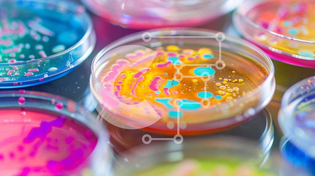 Intra Συλλεκτικό Ξύλινο Παζλ Plywood  4mm - Πολύχρωμα πιάτα Petri με μικροοργανισμούς Σε Ξύλινο Κουτί - Διαστάσεις Puzzle: 10x10 cm – 25 κομμάτια