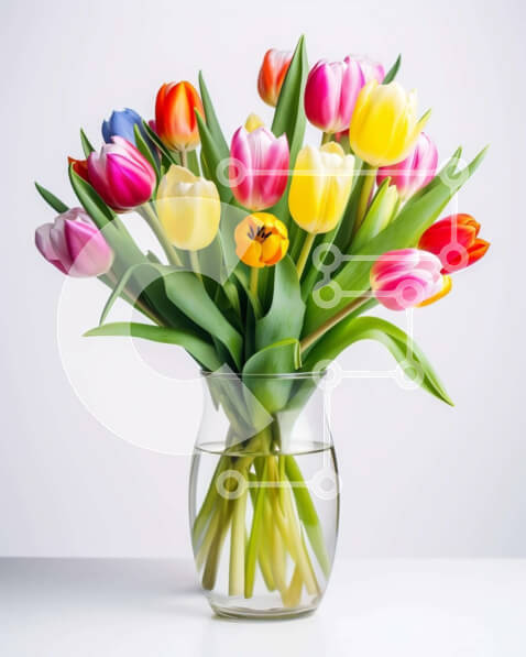 Intra Συλλεκτικό Ξύλινο Παζλ Plywood  4mm - Πολύχρωμη ανθοσύνθεση σε διάφανο βάζο Σε Ξύλινο Κουτί - Διαστάσεις: 10x10 cm – 25 κομμάτια