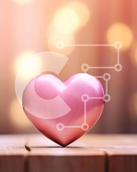 Intra Συλλεκτικό Ξύλινο Παζλ Plywood  4mm - Ρομαντικό ροζ αντικείμενο σε σχήμα καρδιάς Σε Ξύλινο Κουτί - Διαστάσεις Puzzle: 10x10 cm – 25 κομμάτια