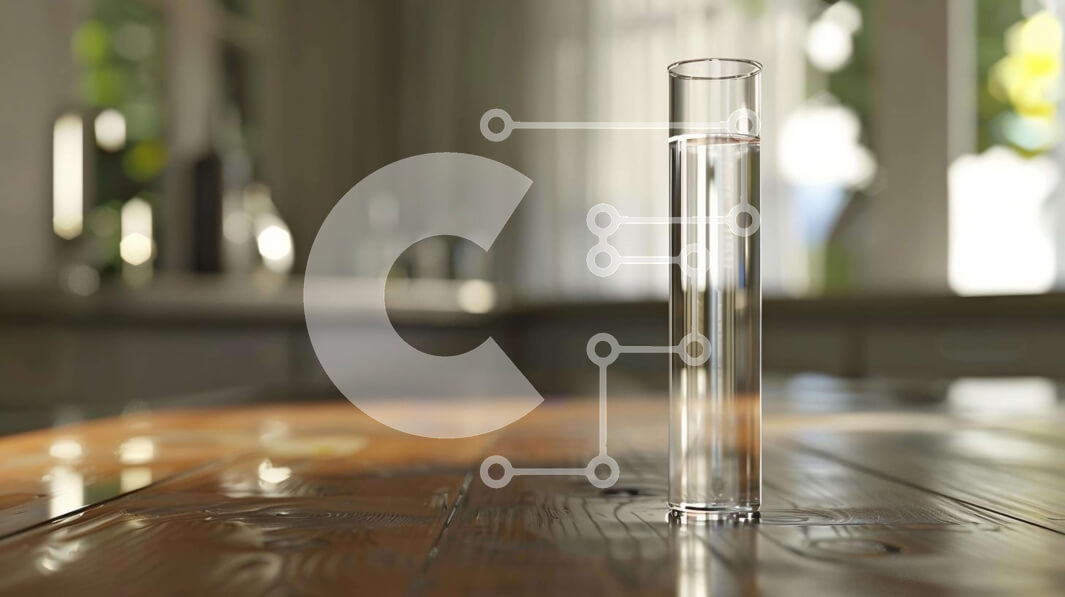 Intra Συλλεκτικό Ξύλινο Παζλ Plywood  4mm - Διαφανές γυάλινος σωλήνας σε ξύλινο τραπέζι Σε Ξύλινο Κουτί - Διαστάσεις: 10x10 cm – 25 κομμάτια