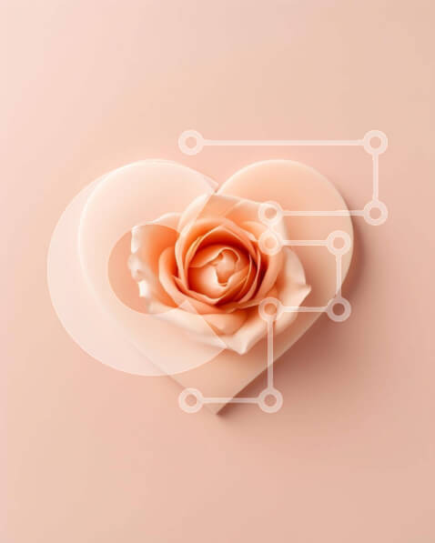 Intra Συλλεκτικό Ξύλινο Παζλ Plywood  4mm - Έννοια για την ημέρα του Αγίου Βαλεντίνου με ροζ ροζ καρδιά σε μπεζ φόντο Σε Ξύλινο Κουτί - Διαστάσεις Puzzle: 10x10 cm – 25 κομμάτια