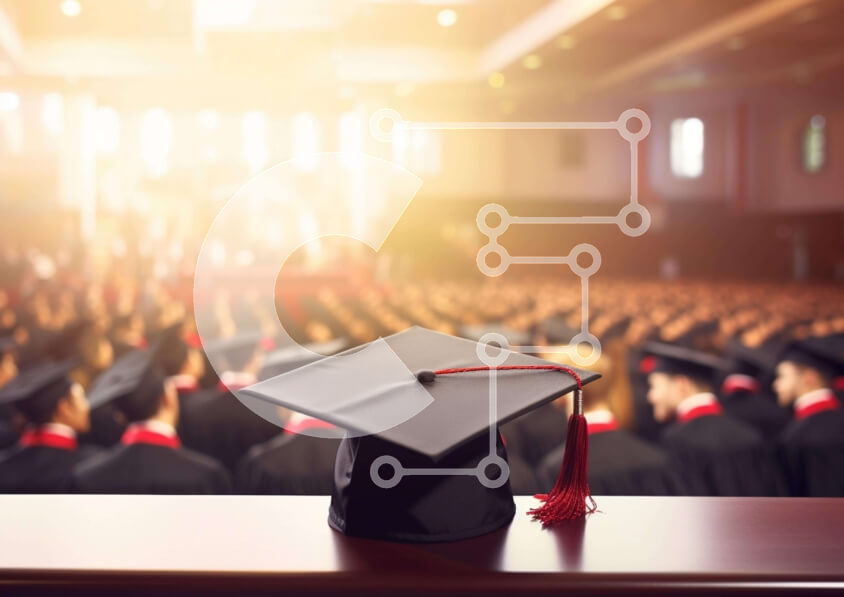 Intra Συλλεκτικό Ξύλινο Παζλ Plywood  4mm - Καπάκι αποφοίτησης στο βάθρο Σε Ξύλινο Κουτί - Διαστάσεις Puzzle: 10x10 cm – 25 κομμάτια