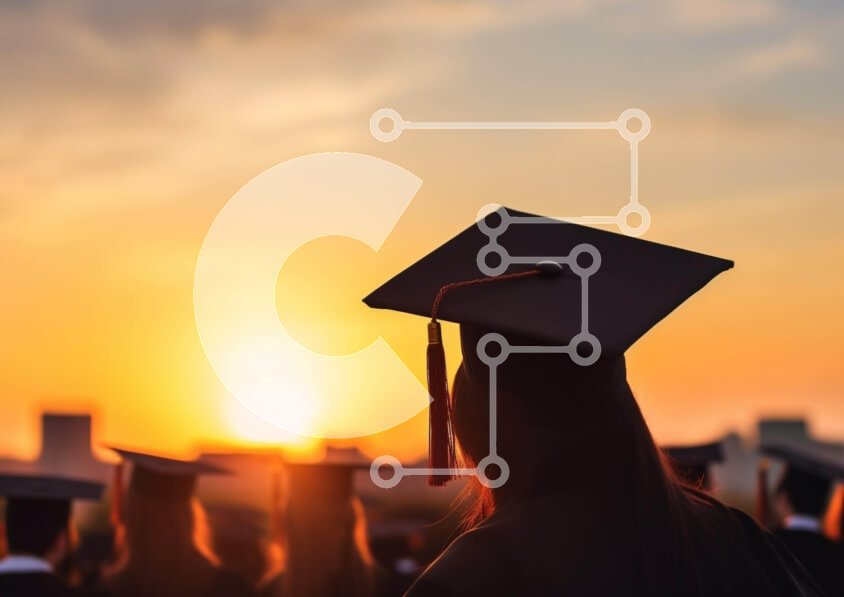 Intra Συλλεκτικό Ξύλινο Παζλ Plywood  4mm - Ομάδα αποφοίτων στο ηλιοβασίλεμα Σε Ξύλινο Κουτί - Διαστάσεις Puzzle: 10x10 cm – 25 κομμάτια