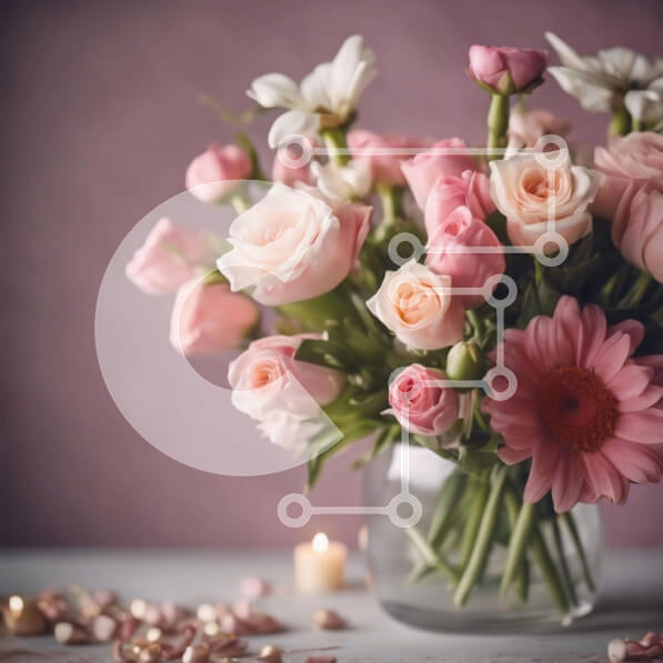 Σετ των 2 Intra Συλλεκτικό Ξύλινο Παζλ Plywood  4mm - Ρομαντική φλοράλ σύνθεση με κεριά Σε Ξύλινο Κουτί - Διαστάσεις: 10x10 cm – 25 κομμάτια