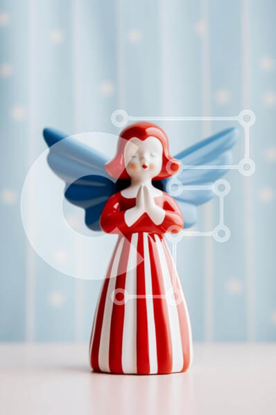 Intra Συλλεκτικό Ξύλινο Παζλ Plywood  4mm - Ειδώλιο αγγέλου αμερικανικής σημαίας Σε Ξύλινο Κουτί - Διαστάσεις: 10x10 cm – 25 κομμάτια