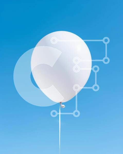 Intra Συλλεκτικό Ξύλινο Παζλ Plywood  4mm - Λευκό μπαλόνι που επιπλέει στον μπλε ουρανό Σε Ξύλινο Κουτί - Διαστάσεις Puzzle: 10x10 cm – 25 κομμάτια