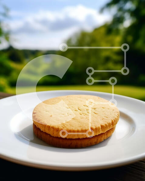 Σετ των 2 Intra Συλλεκτικό Ξύλινο Παζλ Plywood  4mm - Λευκό πιάτο με σάντουιτς μπισκότων σε εξωτερικούς χώρους Σε Ξύλινο Κουτί - Διαστάσεις: 10x10 cm – 25 κομμάτια