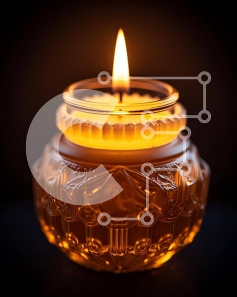 Intra Συλλεκτικό Ξύλινο Παζλ Plywood  4mm - Αναμμένο κερί σε περίτεχνο γυάλινο δοχείο Σε Ξύλινο Κουτί - Διαστάσεις: 10x10 cm – 25 κομμάτια