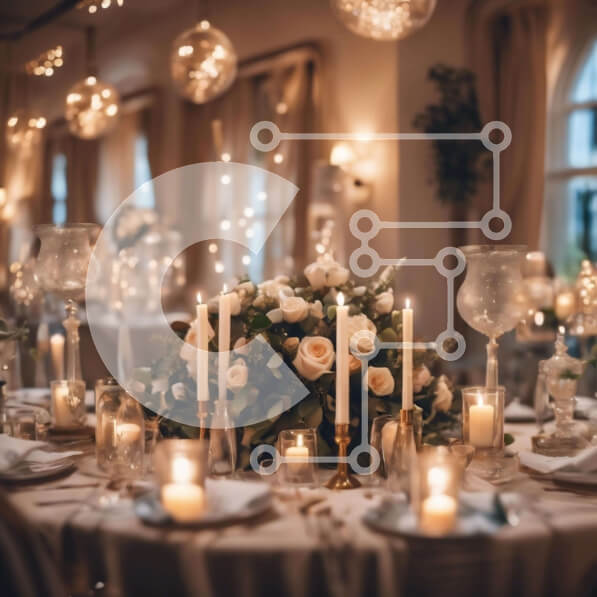 Σετ των 2 Intra Συλλεκτικό Ξύλινο Παζλ Plywood  4mm - Κομψή ρύθμιση τραπεζαρίας με κεριά και λουλούδια Σε Ξύλινο Κουτί - Διαστάσεις: 10x10 cm – 25 κομμάτια