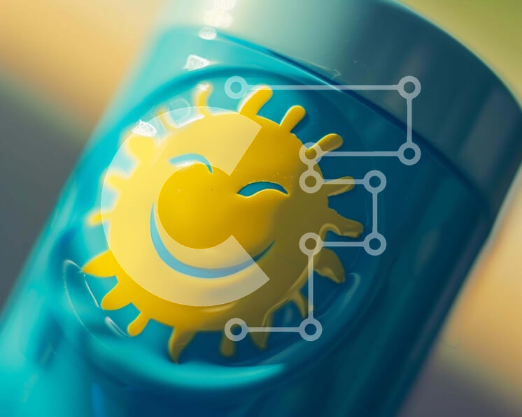 Intra Συλλεκτικό Ξύλινο Παζλ Plywood  4mm - Μπλε Κύπελλο με σχέδιο χαμογελαστό πρόσωπο Σε Ξύλινο Κουτί - Διαστάσεις: 10x10 cm – 25 κομμάτια