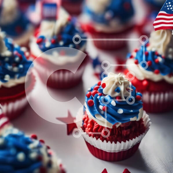 Σετ των 2 Intra Συλλεκτικό Ξύλινο Παζλ Plywood  4mm - Πατριωτικά Cupcakes για γιορτινές περιστάσεις Σε Ξύλινο Κουτί - Διαστάσεις: 10x10 cm – 25 κομμάτια