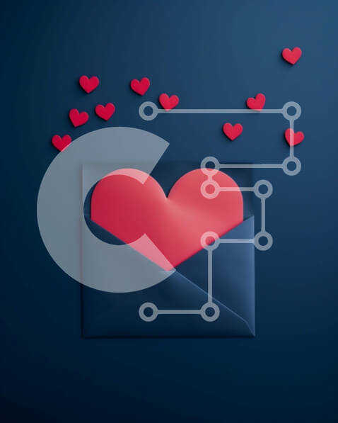 Intra Συλλεκτικό Ξύλινο Παζλ Plywood  4mm - Φάκελος του Αγίου Βαλεντίνου με χάρτινο κόψιμο σε σχήμα καρδιάς και κόκκινες καρδιές που πέφτουν Σε Ξύλινο Κουτί - Διαστάσεις: 10x10 cm – 25 κομμάτια