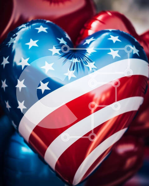 Intra Συλλεκτικό Ξύλινο Παζλ Plywood  4mm - Πατριωτική γιορτή με μπαλόνι σε σχήμα καρδιάς Σε Ξύλινο Κουτί - Διαστάσεις Puzzle: 10x10 cm – 25 κομμάτια