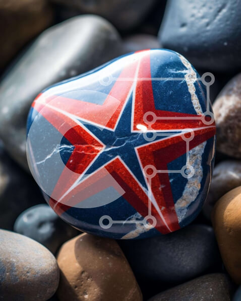 Intra Συλλεκτικό Ξύλινο Παζλ Plywood  4mm - Πολύχρωμος βράχος σε σχήμα αστεριού σε φυσικό περιβάλλον Σε Ξύλινο Κουτί - Διαστάσεις: 10x10 cm – 25 κομμάτια