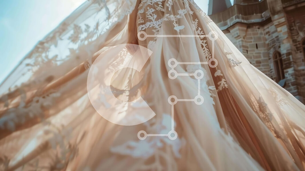 Intra Συλλεκτικό Ξύλινο Παζλ Plywood  4mm - Κομψή γυναίκα με νυφικό με φόντο το κάστρο Σε Ξύλινο Κουτί - Διαστάσεις Puzzle: 10x10 cm – 25 κομμάτια