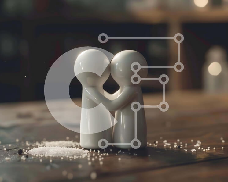 Intra Συλλεκτικό Ξύλινο Παζλ Plywood  4mm - Αγκαλιάζοντας ειδώλια με σέικερ για αλάτι και πιπέρι Σε Ξύλινο Κουτί - Διαστάσεις Puzzle: 10x10 cm – 25 κομμάτια